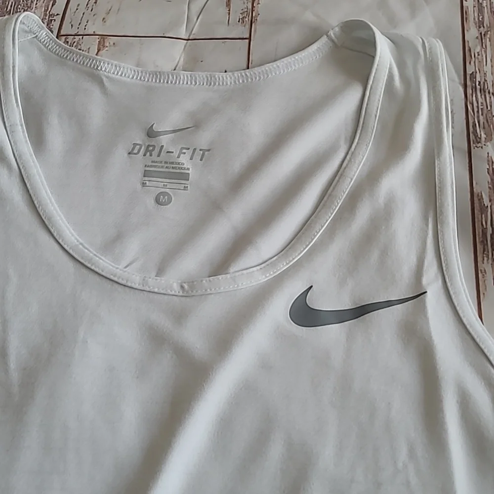 Nike Dri Fit‎ Medium Tank White